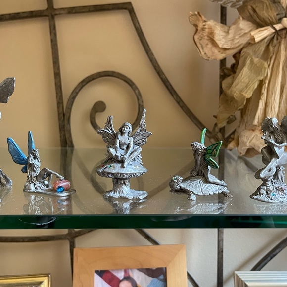 4” Tall 1981 Gallo Pewter Fairy Faerie Pixie Figurine Crystal - Picture 8 of 13